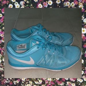 Light Blue and White Nike Tennis Shoes